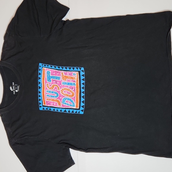 Nike Other - Men's Nike Just Do It black t-shirt 90s-like graphic orange blue pink